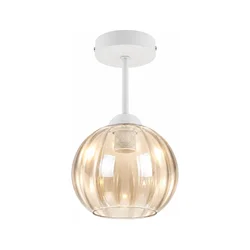 BRILAGI - LED plafonski luster R GLASS 1xE27/60W/230V prečnik 18 cm bela/dimljeno bež
