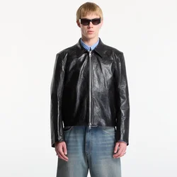 Jakna OUR LEGACY Mini Jacket Top Dyed Black Leather 54