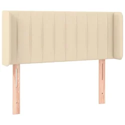 Vidaxl Vzglavje z ušesi krem 83x16x78/88 cm blago