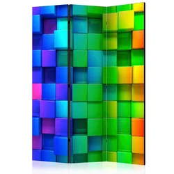 artgeist Paravan Colourful Cubes, 3-Delni, Dvostranski