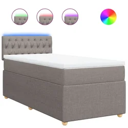 Vidaxl Box spring postelja z vzmetnico taupe 80x200 cm blago