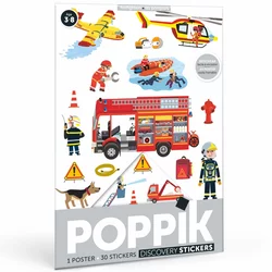 POPPIK Edukativni poster s nalepnicama Mini otkrića: Vatrogasci