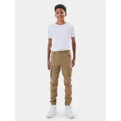 NAME IT Hlače iz tkanine Bamgo 13151735 Rjava Regular Fit