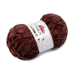 Pletena preja ženilj z lureksom Dolphin Star 100 g - (92166) rjava