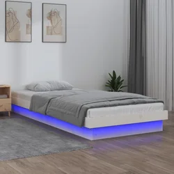 shumee vidaXL Posteljni okvir LED 90x200 cm masiven les