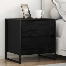 Noćni ormarić s ladicama 2 pcs Crni hrast 50 x 39.5 x 50 cm