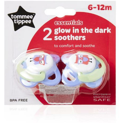 Tommee Tippee Essentials Glow - dude varalice koje svijetle u mraku - 6-12m, 2 komada - ljubičasta