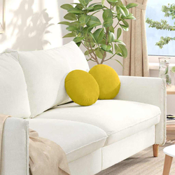 Jastučići za sjedenje 2 pcs Žuta O30 x 13 cm Baršun