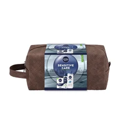 Nivea Muški set 60069170 Sensitive Care, After Shave balzam 100 ml + Dezodorans 150 ml + Gel 250 ml + Neseser