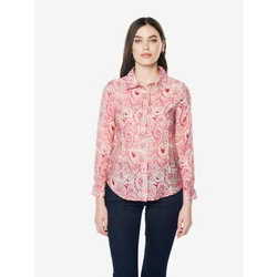 KOROSHI Bluza pastelno zelena/rosé/pastelno rdeča