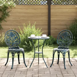 Bistro set za vrt 3 pcs Zelena Aluminij