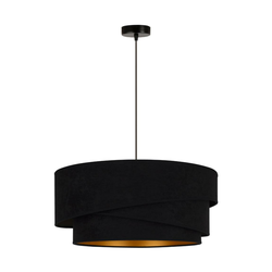 Duolla - Luster na kablu KOBO 1xE27/15W/230V, prečnik 45 cm, crna/zlatna