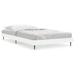 Vidaxl Posteljni okvir bel 90x200 cm inženirski les
