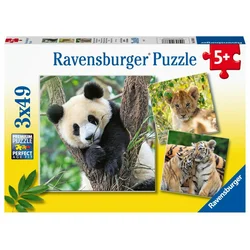 Ravensburger Slagalica Panda, tigar, lav, 3x49 delova