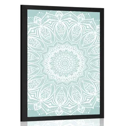 Plakat detajl Mandale harmonije na modrem ozadju - 40x60 silver