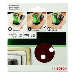 Bosch Set brusnih listova za ekscentričnu brusilicu 2609256A25, 5-delni, 125mm, G120