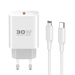 Kucni punjac KONFULON Joko C87C+DL50 30W sa kablom Type-C na Lightning beli 1m