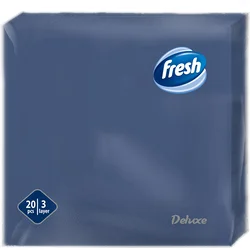 FRESH Salvete troslojne, 33x33, 20 komada, Tamnoplave