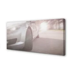 tulup.si Slika na platnu Silver avto ulica drevo 100x50 cm