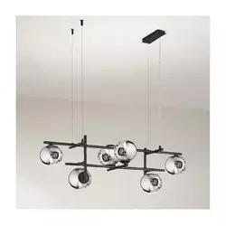 Ondaluce - Luster na sajli JEWEL 6xE14/10W/230V crna/zadimljeno staklo