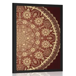 Plakat okrasna Mandala s čipko v bordo barvi - 20x30 no frame