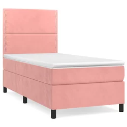 Box spring krevet s madracem ružičasti 80 x 200 cm baršunasti