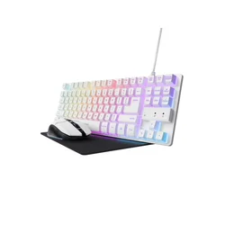Trust gxt794w 3-in-1 bundle beli set - tastatura miš i podloga (25232)