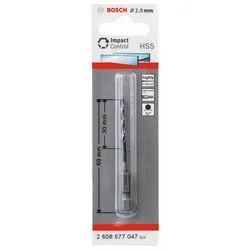 Bosch HSS spiralna burgija sa šestostranim prihvatom 2,5mm 2.5 x 30 x 69 mm ( 2608577047 )