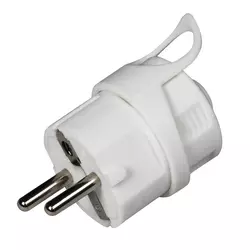 Commel Utikač šuko 16A 250V bijeli ravni - 290-101