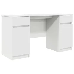 Stol s ladicama Bijelo 140 x 49 x 76 cm Konstruirano drvo
