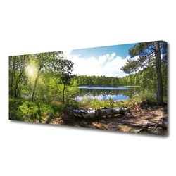 tulup.si Slika na platnu Lake forest trees narava 120x60 cm