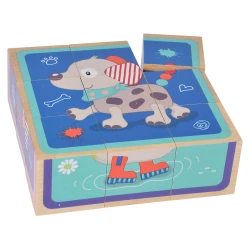 Drevené puzzle kocky Picture Cube Friends Eichhorn 9 dielov od 3 rokov EH5463