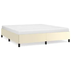 Vidaxl Posteljni okvir krem 160x200 cm umetno usnje