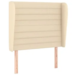 Vidaxl Vzglavje z ušesi krem 103x23x118/128 cm blago