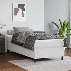 Okvir za krevet s oprugom bijeli 80 x 200 cm od umjetne kože