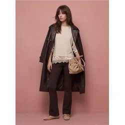 Sinsay - Cropped flare pantalone - tamno braon