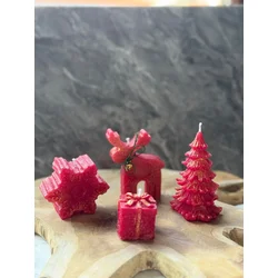 Aberto Design Set Božićnih sveća Christmas 14, 4 komada, Crveni