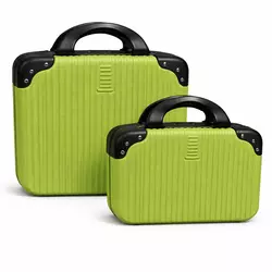 Mini kofer set 2 u 1 u limeta zelenoj boji - osveženje za svako putovanje!