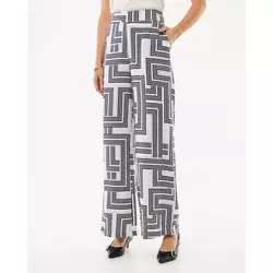 Mexx Ženske pantalone MF007004661W, Široke nogavice, Crno-bele