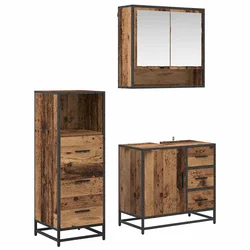 Set namještaja za kupaonicu 3 pcs Staro drvo Konstruirano drvo