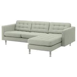 LANDSKRONA Sofa trosed, s lenjivcem/Gunnared svetlozelena/metal