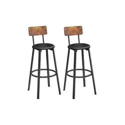 Songmics Set barskih stolov 2 kosa 39x39x100 cm rjava črna