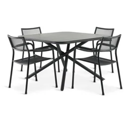 GOTHENBURG D120 sto siva + 4 HEMSEDAL stolice crna