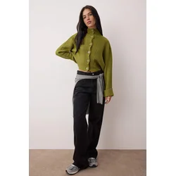 Trendyol Milla ženski duks Twoaw22Hi0174, Maslinasto zelena-Zelena
