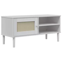 TV ormarić SENJA izgled ratana bijeli 106x40x49 cm od borovine
