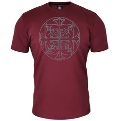 Muška majica kratkih rukava Krst ornament, Bordo