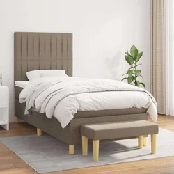 Vidaxl Box spring postelja z vzmetnico taupe 100x200 cm blago