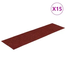 Prostirke za stepenice samoljepljive 15 kom 76x20 cm bordo crvene pravokutne