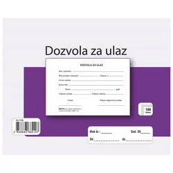 OBRAZAC A-60 DOZVOLA ZA ULAZ FOKUS