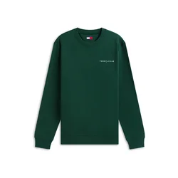 Tommy Jeans Majica LINEAR smaragd / bela